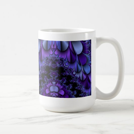 Fraktal Lila Petals Cup Kaffeetasse (Rechts)