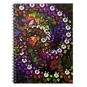 Fraktal lila Psychedelic Rainbow Spiral Trippy Notizblock