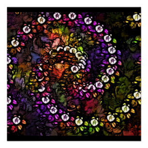 Fraktal lila Psychedelic Rainbow Spiral Trippy Poster