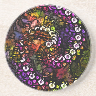 Fraktal lila Psychedelic Rainbow Spiral Trippy Untersetzer