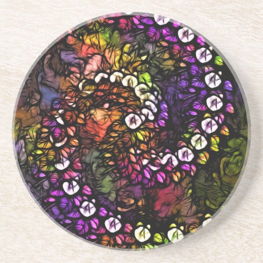 Fraktal lila Psychedelic Rainbow Spiral Trippy Untersetzer (Vorne)