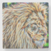 Fraktal Lion Steinuntersetzer (Vorderseite)