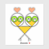 Fraktal Lovebirds kundenspezifisch geschnitten Vin Aufkleber (Blatt)