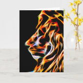 Fraktal-Löwe-Geburtstags-Gruß-Karte Karte (Gelbe Blume)