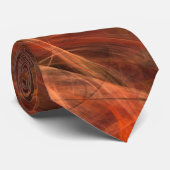Fraktal Mahogany Bronze Wirbel Abstrakt Neck Tie Krawatte (Gerollt)