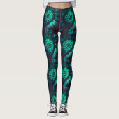 Fraktal-Malachit3 Leggings (Vorderseite)