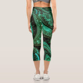 Fraktal Malachite1 Capri Leggings (Rückseite)