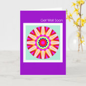 Fraktal Mandala - bald wieder gesund Karte (Gelbe Blume)