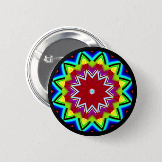 Fraktal Mandala Button (Vorne & Hinten)