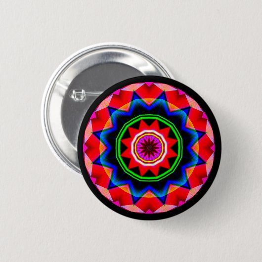 Fraktal Mandala Button (Vorne & Hinten)
