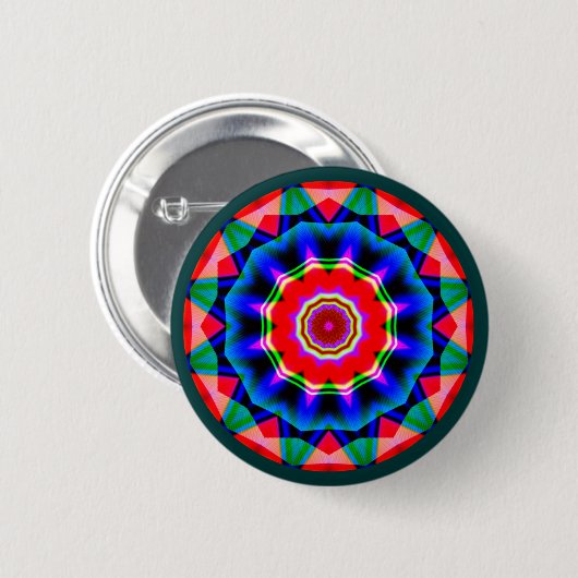 Fraktal Mandala Button (Vorne & Hinten)