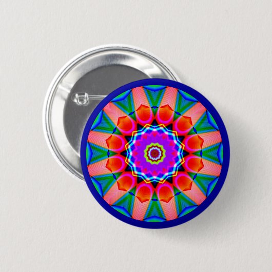 Fraktal Mandala Button (Vorne & Hinten)