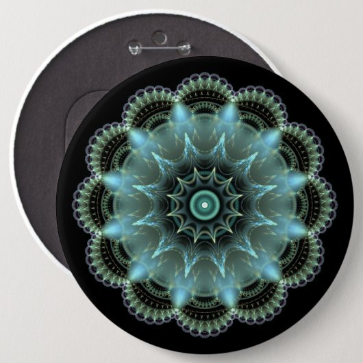 Fraktal Mandala Button (Vorne & Hinten)