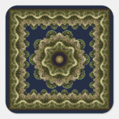 Fraktal mandala Fee gerahmte Einrichtung Quadratischer Aufkleber (Vorderseite)