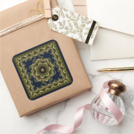 Fraktal mandala Fee gerahmte Einrichtung Quadratischer Aufkleber