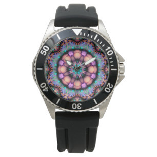Fraktal Mandala Floral Psychedelic Armbanduhr