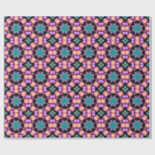 Fraktal Mandala floral Psychedelic Art Geschenkpapier (Flach)