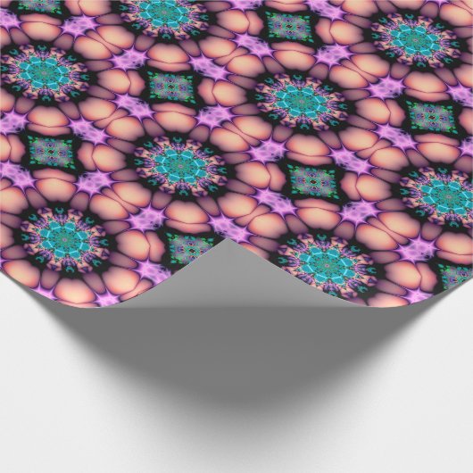 Fraktal Mandala floral Psychedelic Art Geschenkpapier (Ecke)