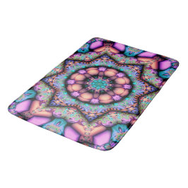 Fraktal Mandala Floral Psychedelic Badematte