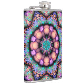 Fraktal Mandala Floral Psychedelic Flachmann (Rechts)
