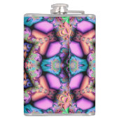 Fraktal Mandala Floral Psychedelic Flachmann (Rückseite)