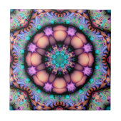 Fraktal Mandala Floral Psychedelic Fliese (Vorderseite)