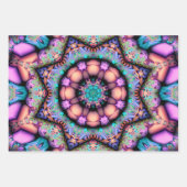 Fraktal Mandala Floral Psychedelic Geschenkpapier Set (Vorderseite 3)