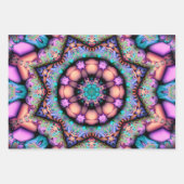 Fraktal Mandala Floral Psychedelic Geschenkpapier Set (Vorderseite 2)