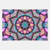 Fraktal Mandala Floral Psychedelic Geschenkpapier Set (Vorderseite)