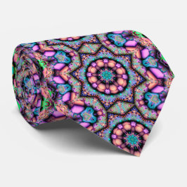 Fraktal Mandala Floral Psychedelic Krawatte