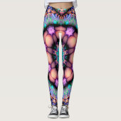 Fraktal Mandala Floral Psychedelic Leggings (Vorderseite)