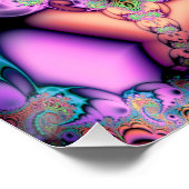Fraktal Mandala Floral Psychedelic Poster (Ecke)
