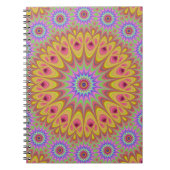Fraktal Mandala Floral Psychedelic Retro Notizblock (Vorderseite)