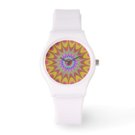 Fraktal Mandala Floral Psychedelic Retro Trippy Armbanduhr