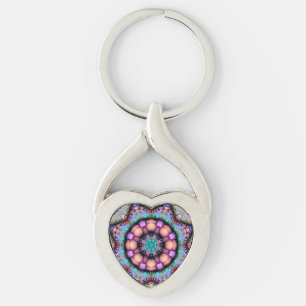 Fraktal Mandala Floral Psychedelic Schlüsselanhäng Schlüsselanhänger