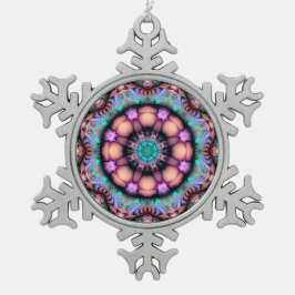 Fraktal Mandala Floral Psychedelic Schneeflocken Zinn-Ornament