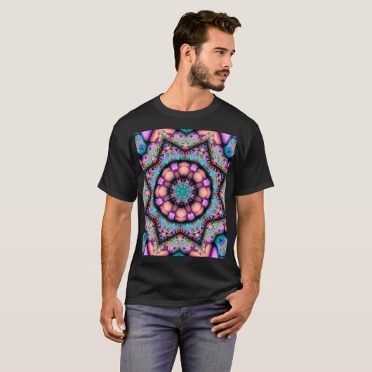 Fraktal Mandala Floral Psychedelic T-Shirt (Vorne ganz)