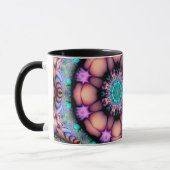 Fraktal Mandala Floral Psychedelic Tasse (Links)