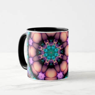 Fraktal Mandala Floral Psychedelic Tasse