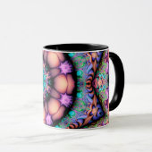 Fraktal Mandala Floral Psychedelic Tasse (VorderseiteRechts)