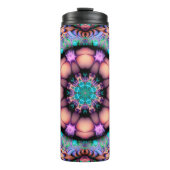Fraktal Mandala Floral Psychedelic Thermosbecher (Vorderseite)