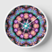 Fraktal Mandala Floral Psychedelic Uhr (Vorderseite)