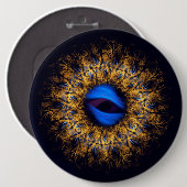 Fraktal-Mandala-Königsauge Button (Vorne & Hinten)