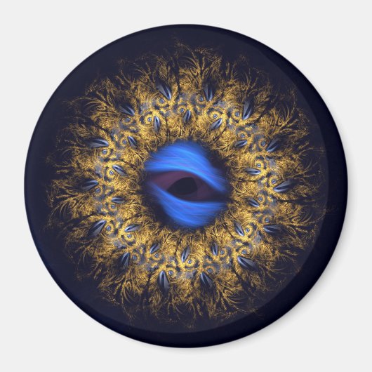 Fraktal-Mandala-Königsauge Magnet (Vorne)