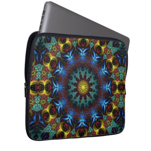 Fraktal Mandala Lace Art Notebook Laptopschutzhülle (Vorne Rechts)