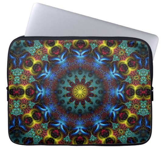 Fraktal Mandala Lace Art Notebook Laptopschutzhülle (Vorderseite)
