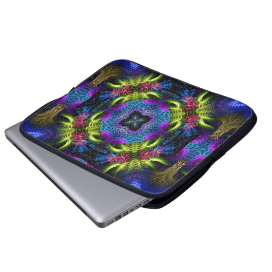 Fraktal Mandala Magic Art Notebook Laptopschutzhülle (Vorne Knopf)