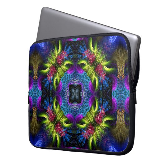Fraktal Mandala Magic Art Notebook Laptopschutzhülle (Vorderseite Links)