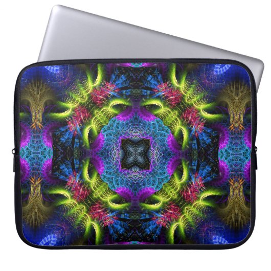 Fraktal Mandala Magic Art Notebook Laptopschutzhülle (Vorderseite)