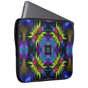 Fraktal Mandala Magie Kunstnotizbuch Laptopschutzhülle